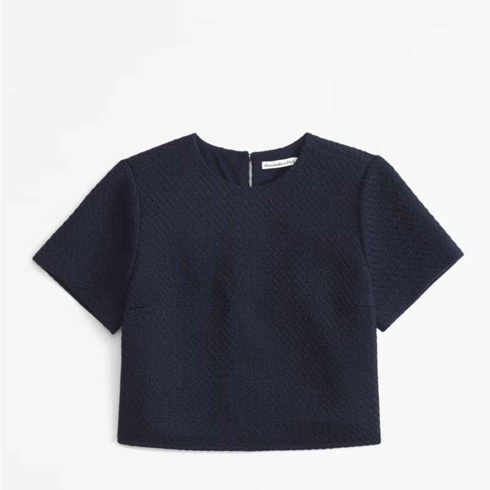Abercrombie & Fitch Navy Blue Tweed Blouse